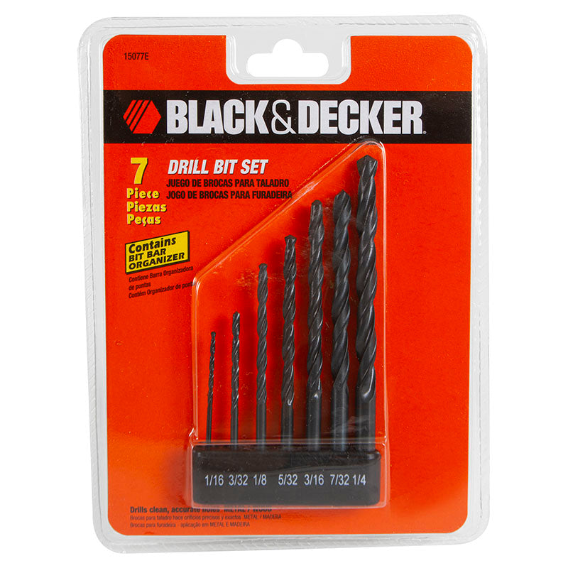 Juego de brocas para metal y madera 7 piezas Black+Decker
