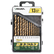 13-piece titanium drill bit set