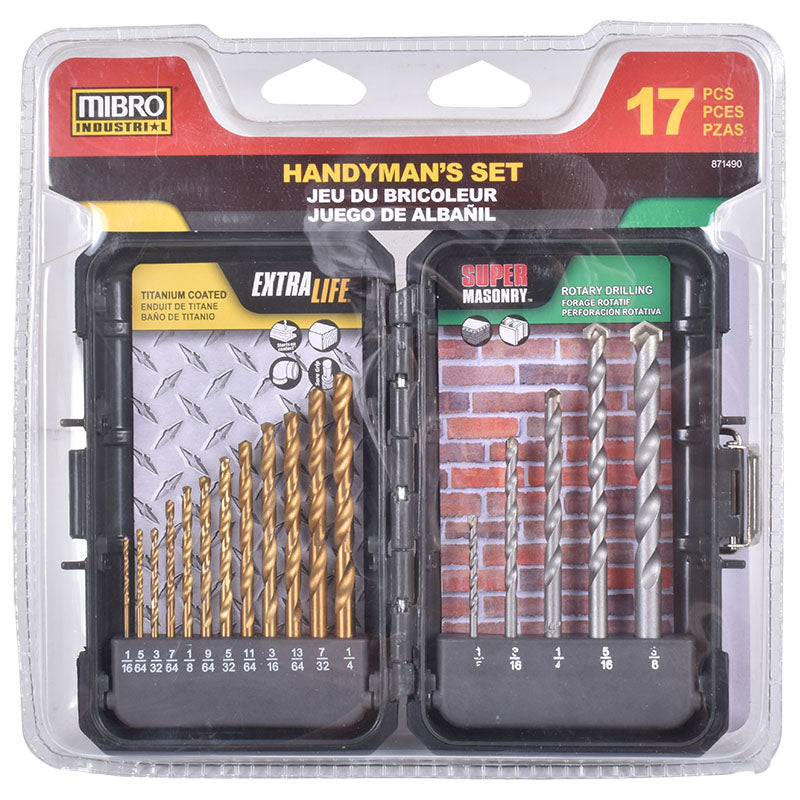 Juego de brocas para metal y concreto 17 piezas