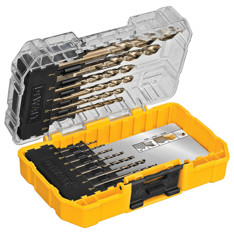 DeWalt HSS 14-Piece Drill Bit Set for Stainless Steel, Metal, and Plastic