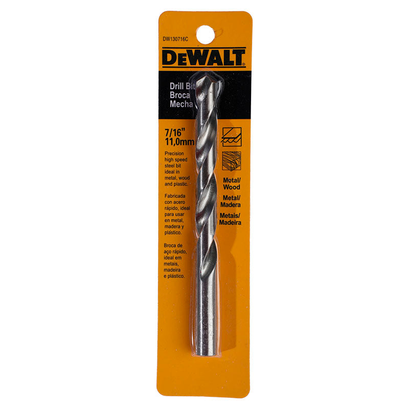 Broca HSS para metal y madera de acero rápido 11 mm 7/16" DeWalt