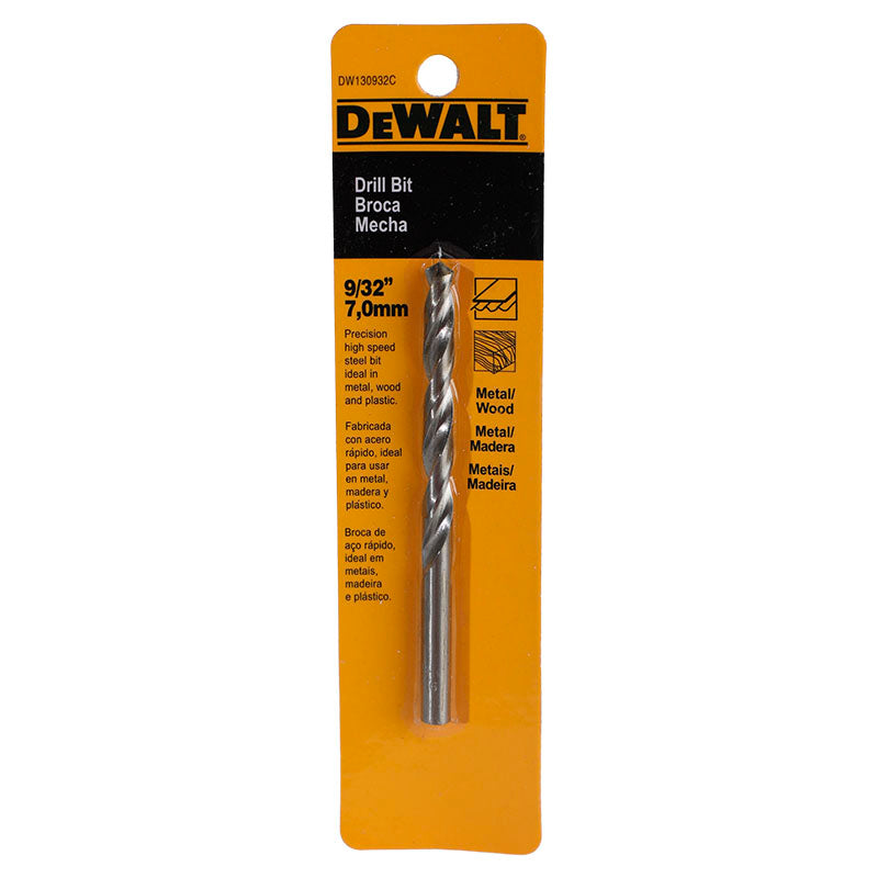 Broca HSS para metal y madera de acero rápido 7 mm 9/32" DeWalt