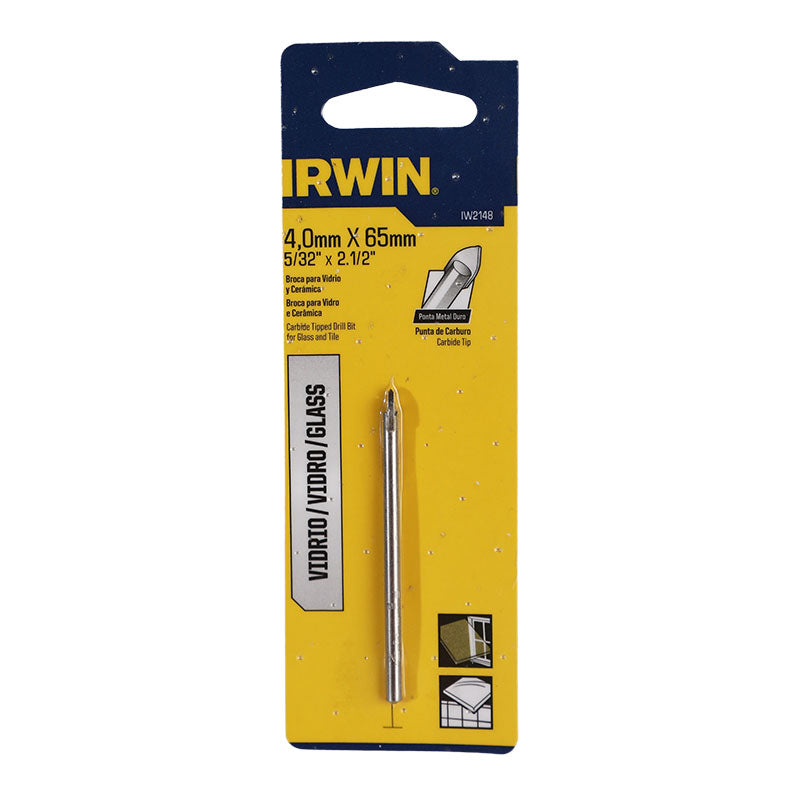 Broca para vidrio carburo de tungsteno 3 mm  1/8" Irwin