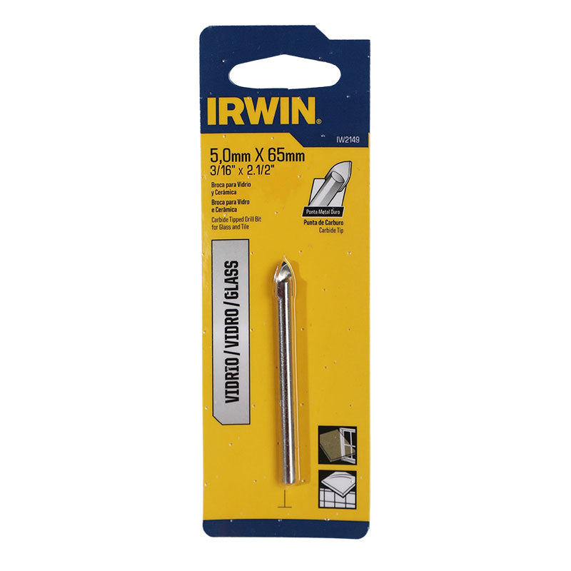 Irwin 5mm 3/16" Tungsten Carbide Glass Drill Bit