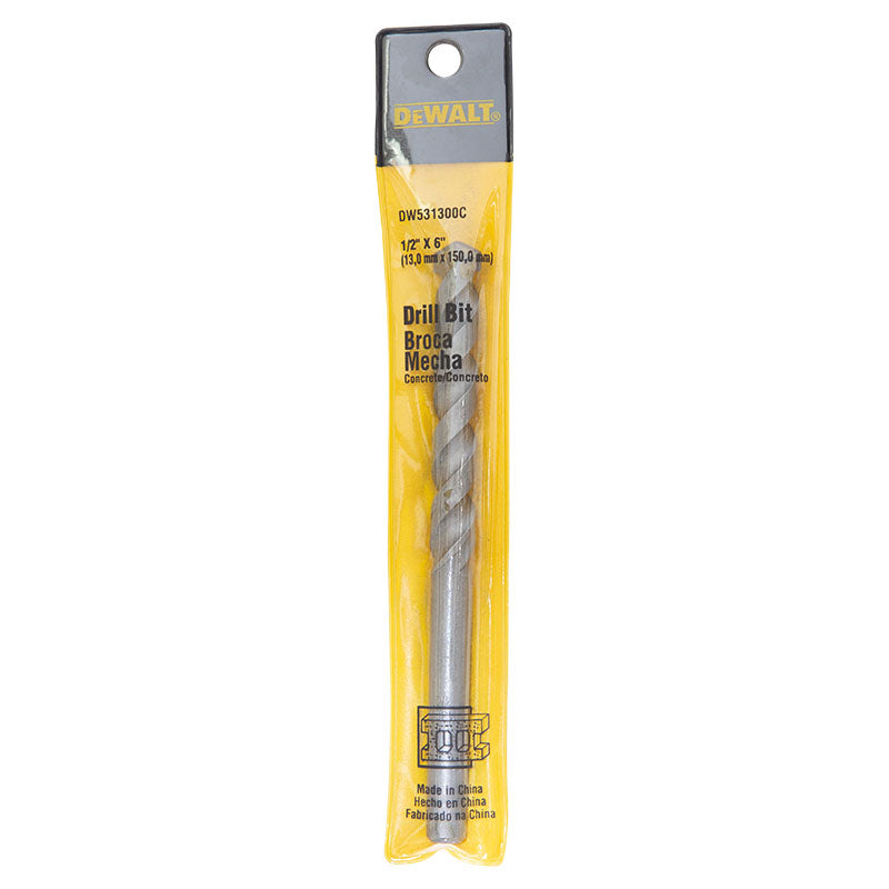 Broca para concreto acero al carbono 13 mm 1/2" DeWalt