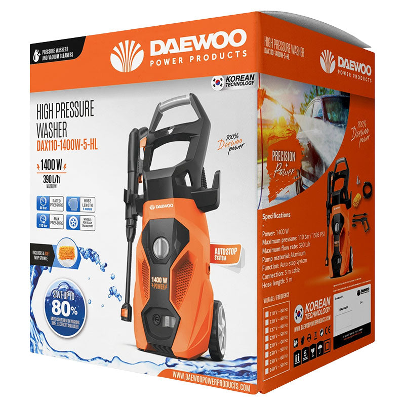 Hidrolavadora doméstica 1595 psi DAX110-1400W-5-HL Daewoo