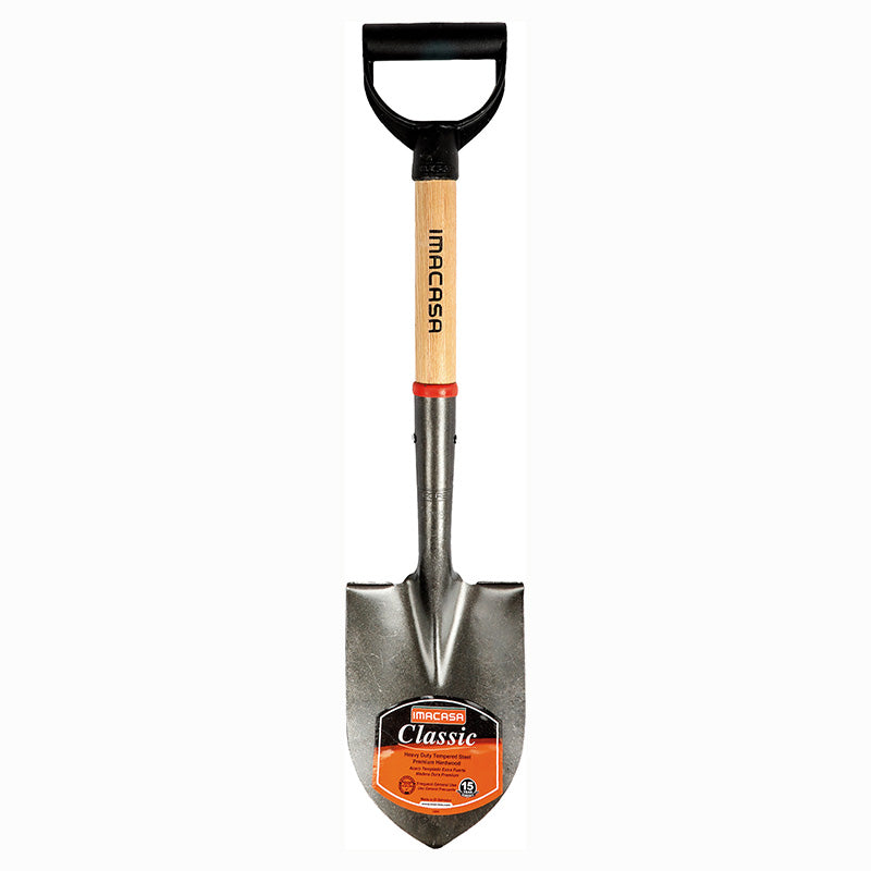 Pala corta redonda Classic mango de madera 67 cm Imacasa