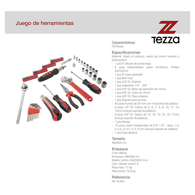 Juego de herramientas mecánico 79 piezas