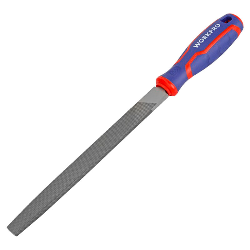 Flat metal file 8" bi-material handle Workpro