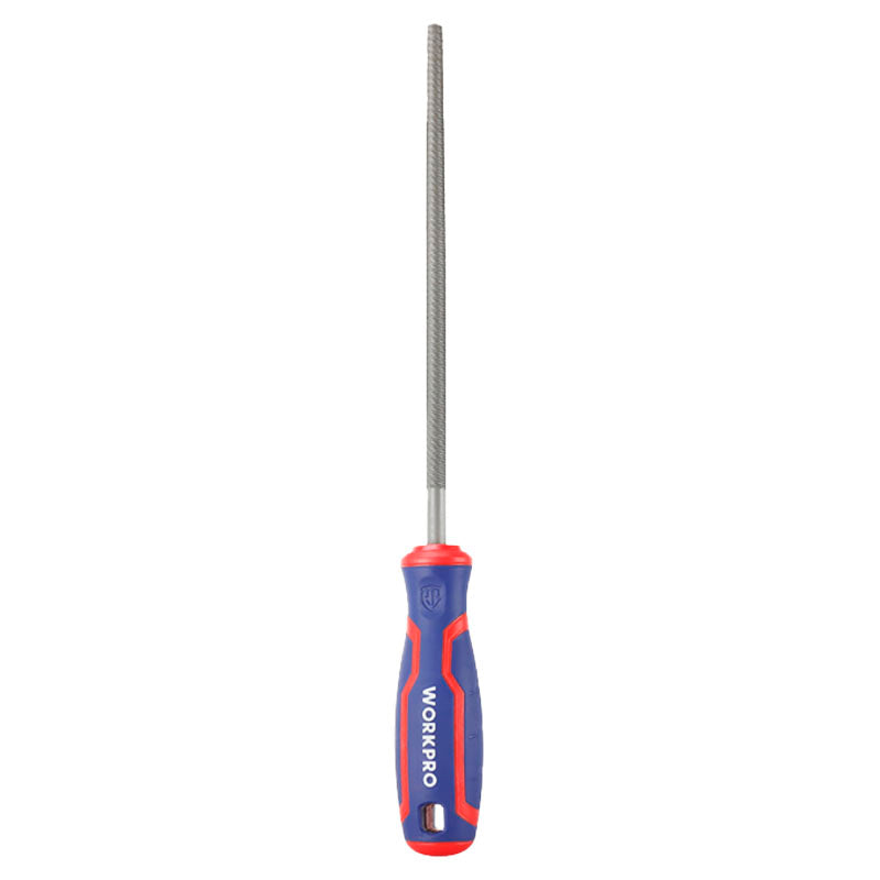 Round metal file 8" bi-material handle Workpro
