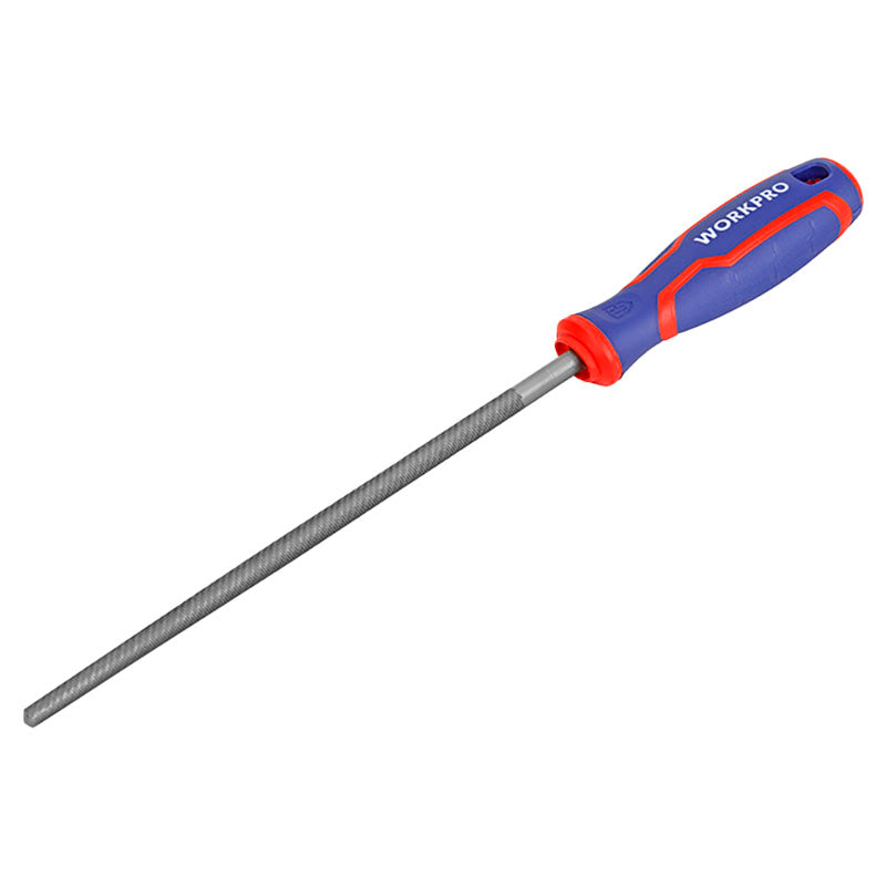 Round metal file 8" bi-material handle Workpro