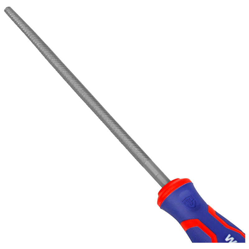 Round metal file 8" bi-material handle Workpro