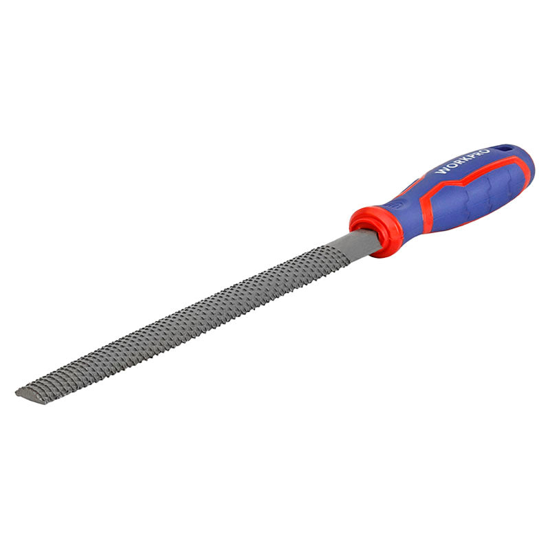 Lima madera media caña 8" mango bimaterial Workpro