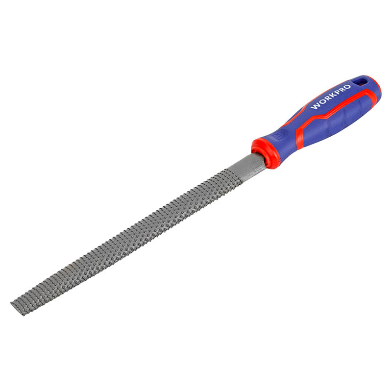 Half-round wood file 8" bi-material handle Workpro
