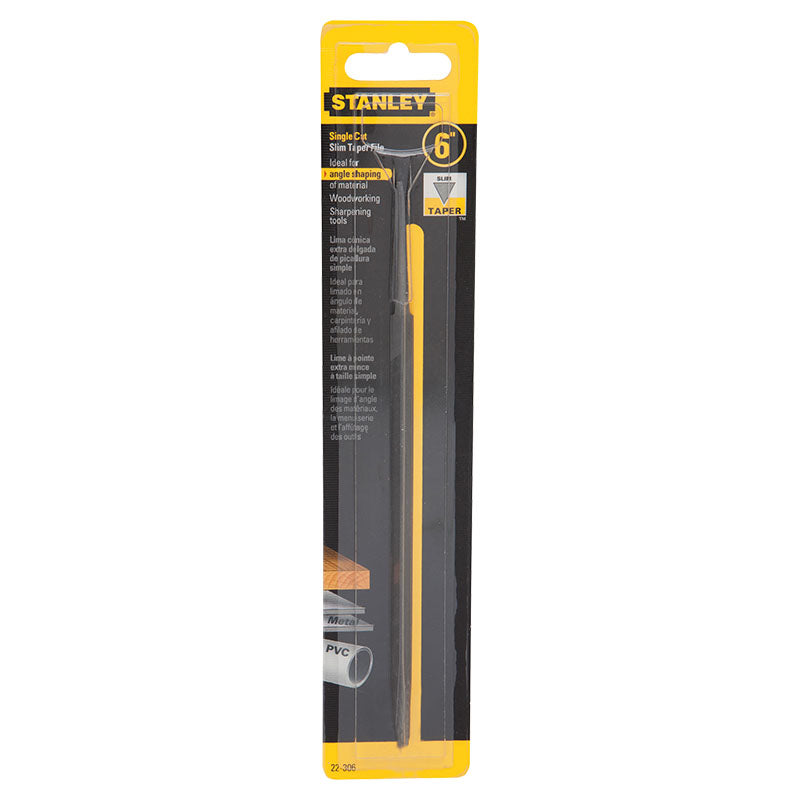 Lima triangular delgada de corte simple 6"