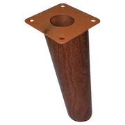 Pata fija de acero redonda efecto madera oscura 150 cm 1 ud