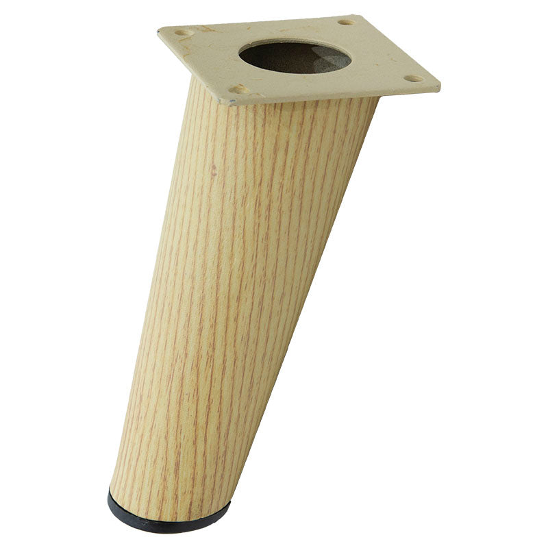 Pata fija de acero redonda efecto madera clara 150 cm 1 ud