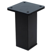 Pata para mueble acero cuadrada negra con nivelador  1 ud
