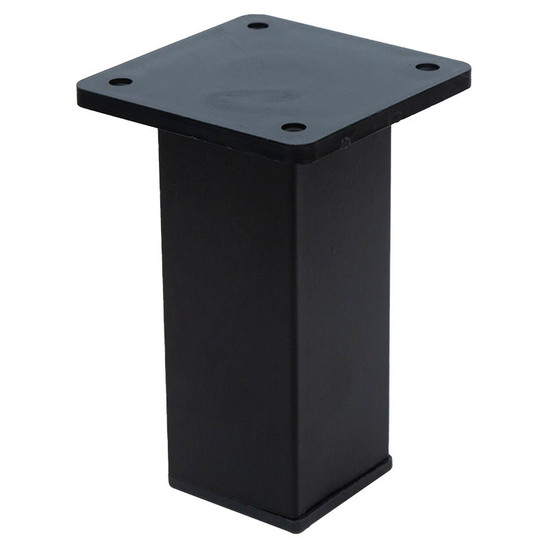 Pata para mueble acero cuadrada negra con nivelador  1 ud