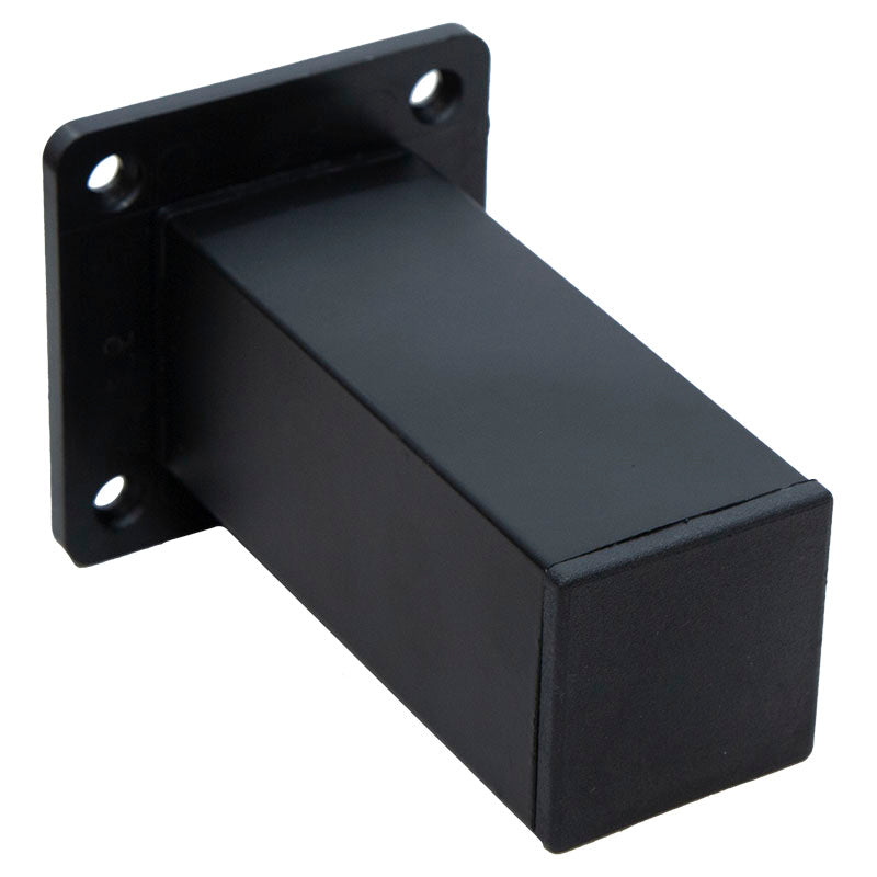 Pata para mueble acero cuadrada negra con nivelador  1 ud