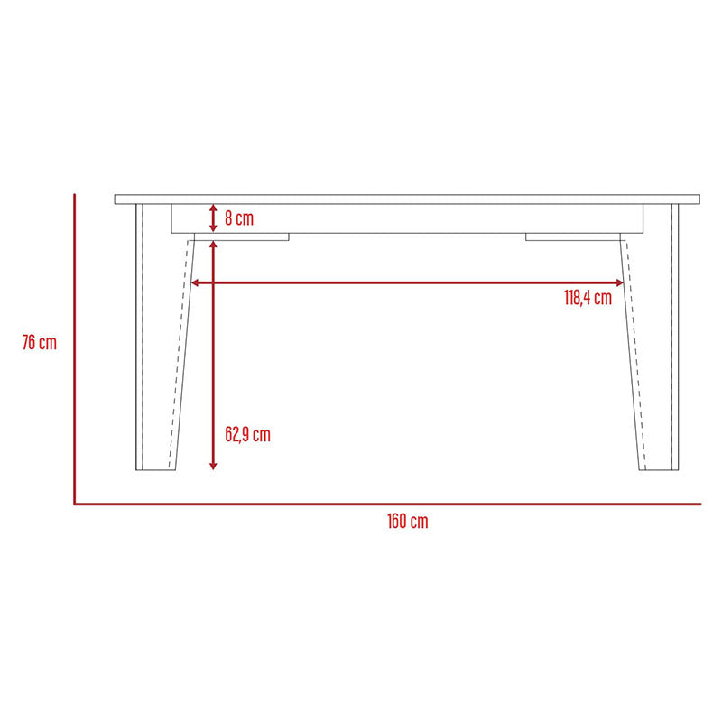 Mesa de comedor Guajíra 72 x 160 x 85 cm