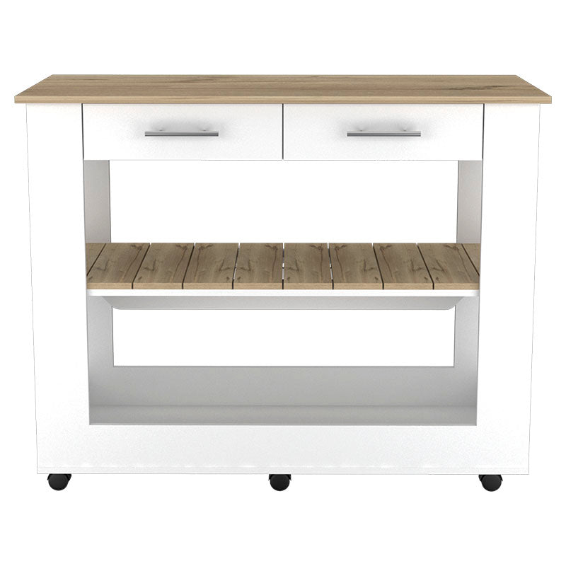 Cala Kitchen Island 116.5 x 92.7 x 50.8 cm snowy white and dune