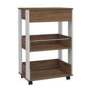 Mesa auxiliar de cocina Verona 88,5 x 57 x 39,2 cm café expresso y blanco marqués