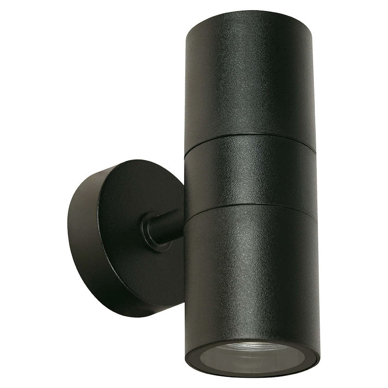 Outdoor black wall light 2 GU10 bulbs 23668