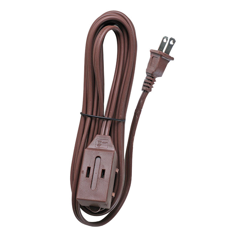 Extensión eléctrica 16 AWG 5 m uso liviano café