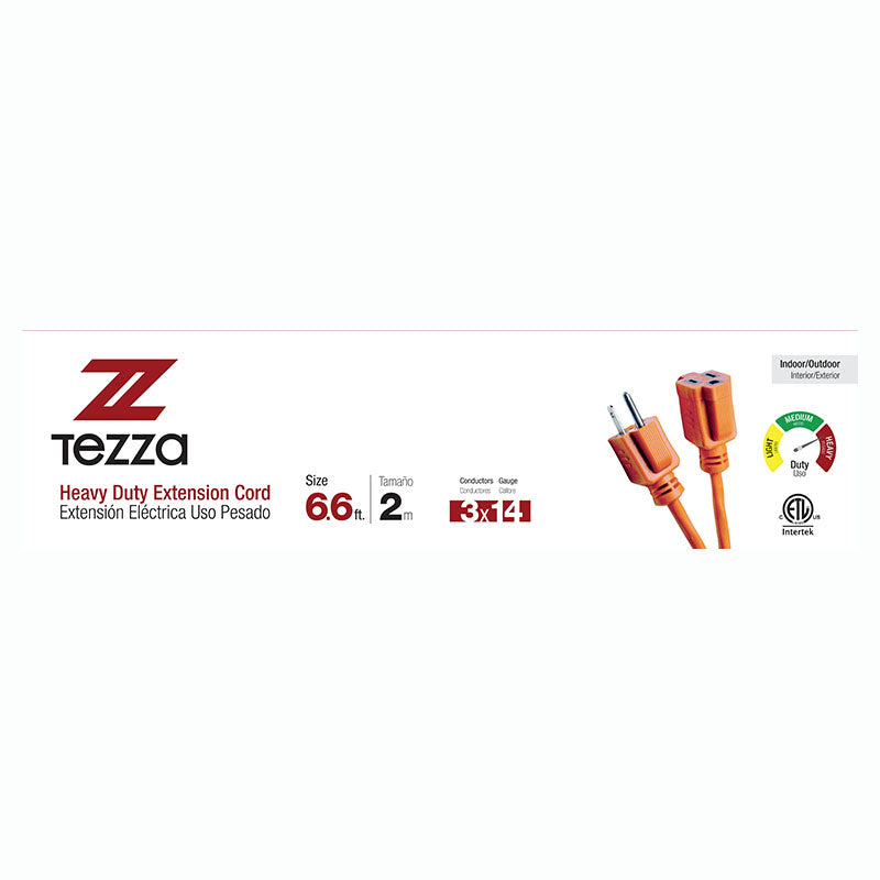 Extensión eléctrica 14 AWG 2 m uso pesado naranja