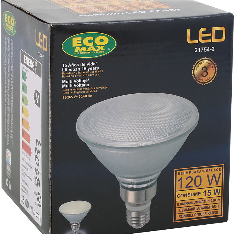 Bombillo led 15 W E27 PAR38 3.000 K ECOMAX