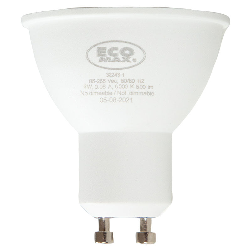 Set 3 bombillos led 6 W GU10 6.000 K ECOMAX