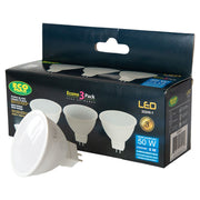 Set 3 bombillos led 6 W G5.3 MR16 6.000 K ECOMAX