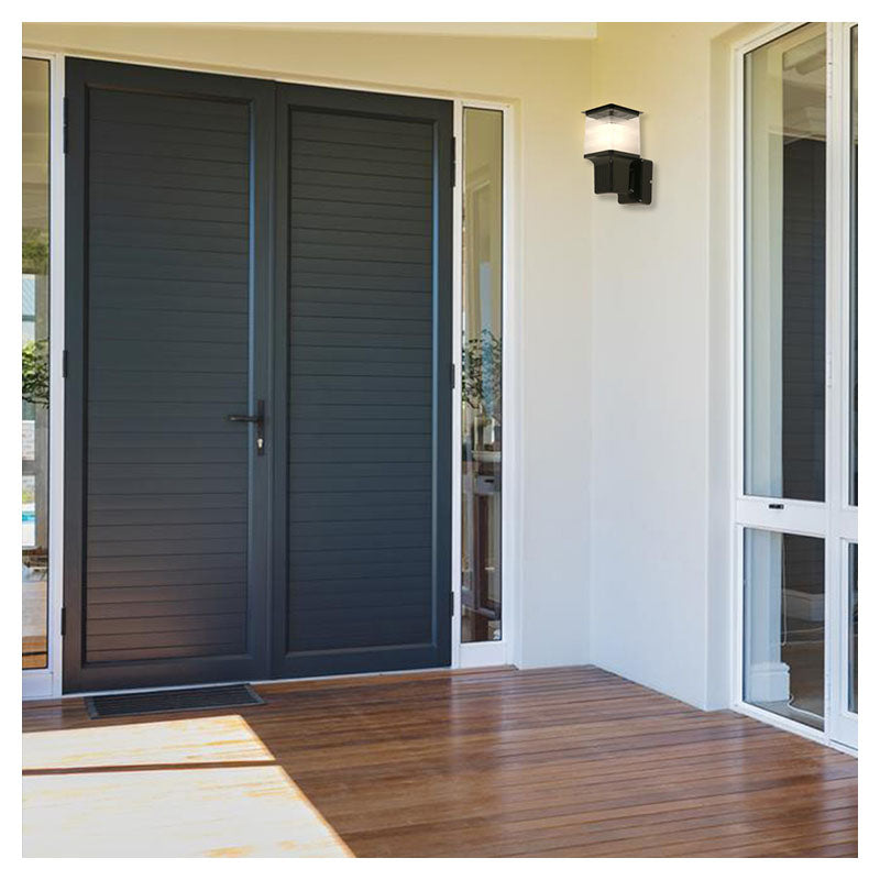 Black outdoor wall lantern