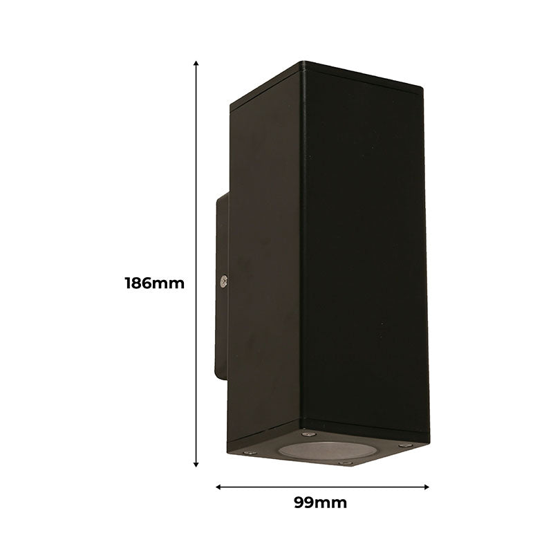 Farol de pared externo 2 luces negro