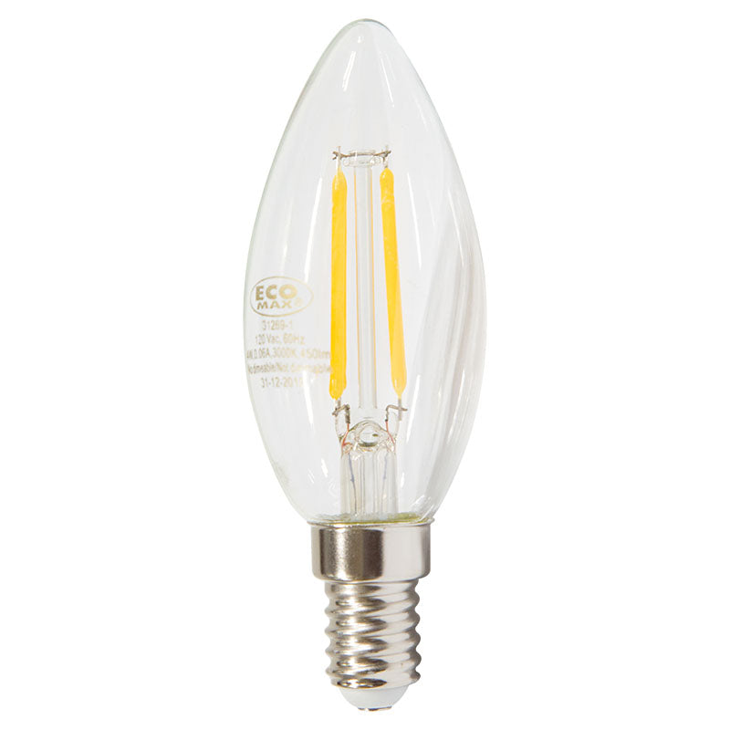 Bombillo led filamentos 4 W E14 torpedo 3.000 K ECOMAX