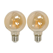Set 2 bombillos led filamentos 6 W E27 G80 3.000 K ECOMAX