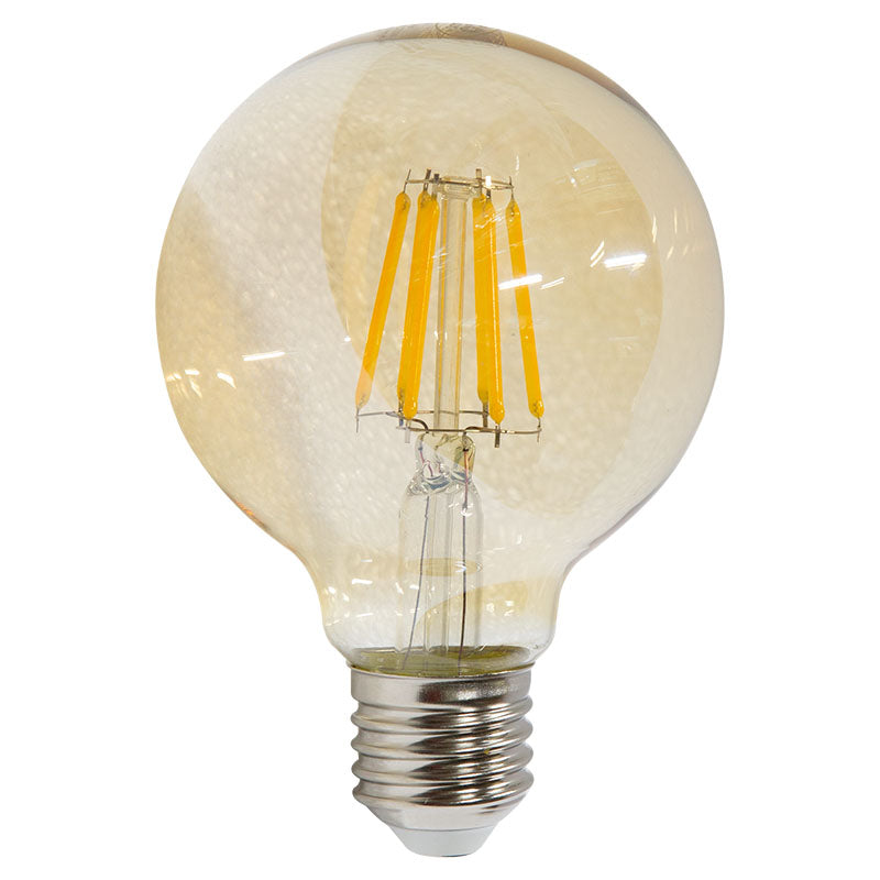 Set 2 bombillos led filamentos 6 W E27 G80 3.000 K ECOMAX