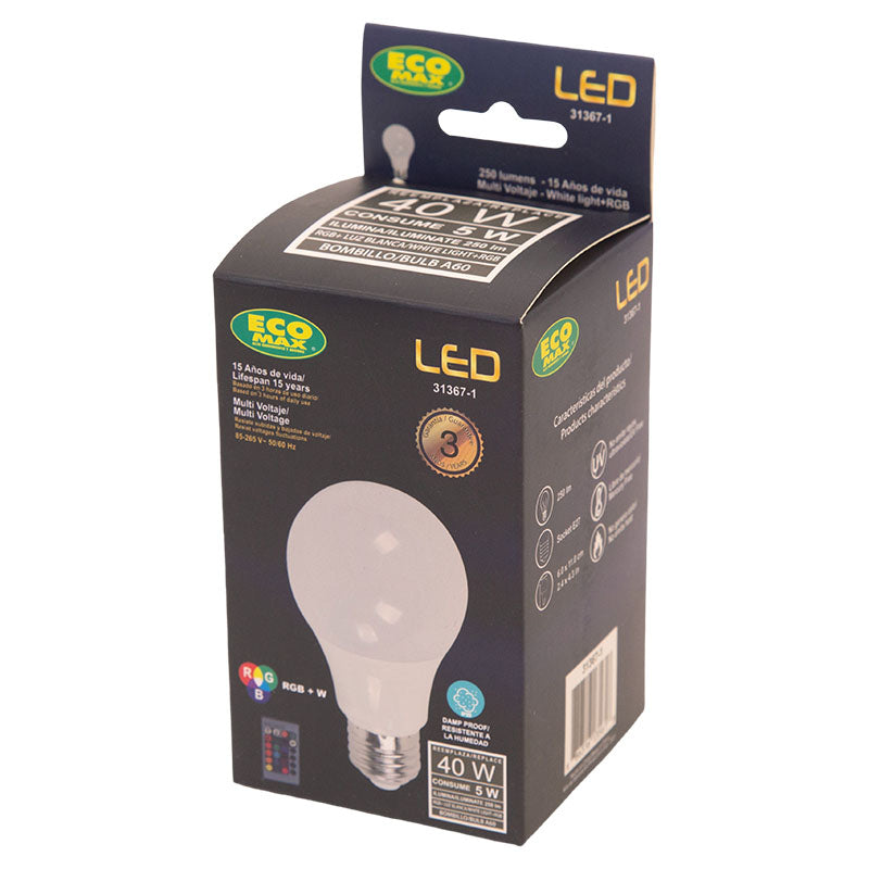 ECOMAX 5W E27 A60 RGBk LED Bulb