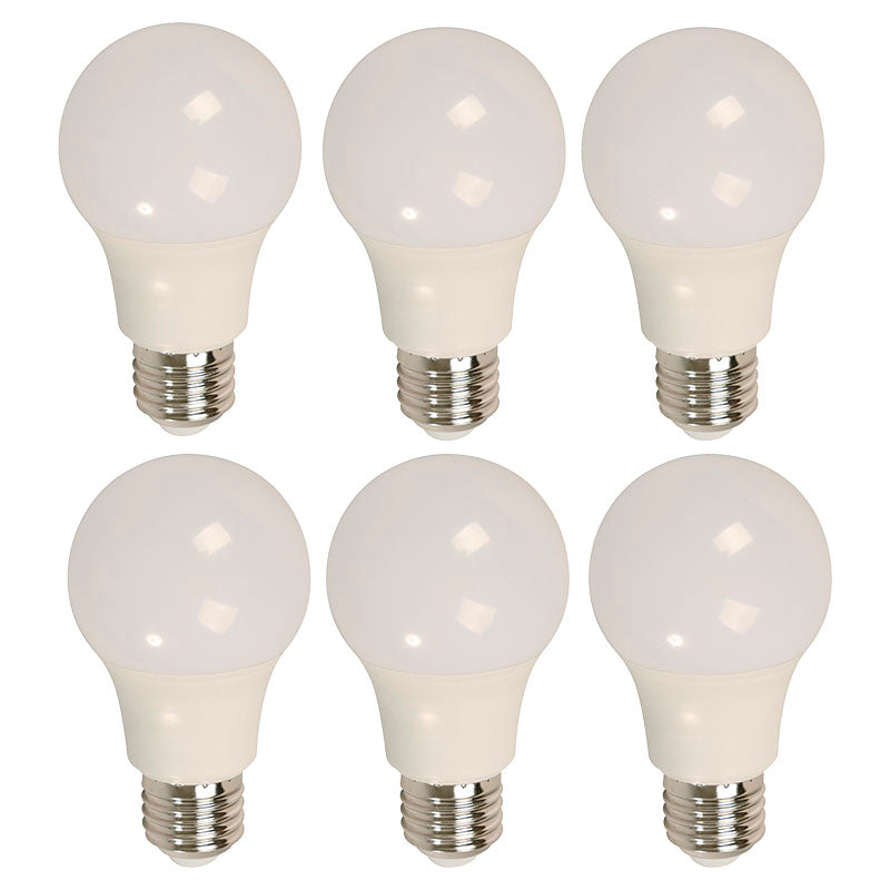 Bombillo LED 9 W 6 unidades E27 A60 luz blanca Ecomax