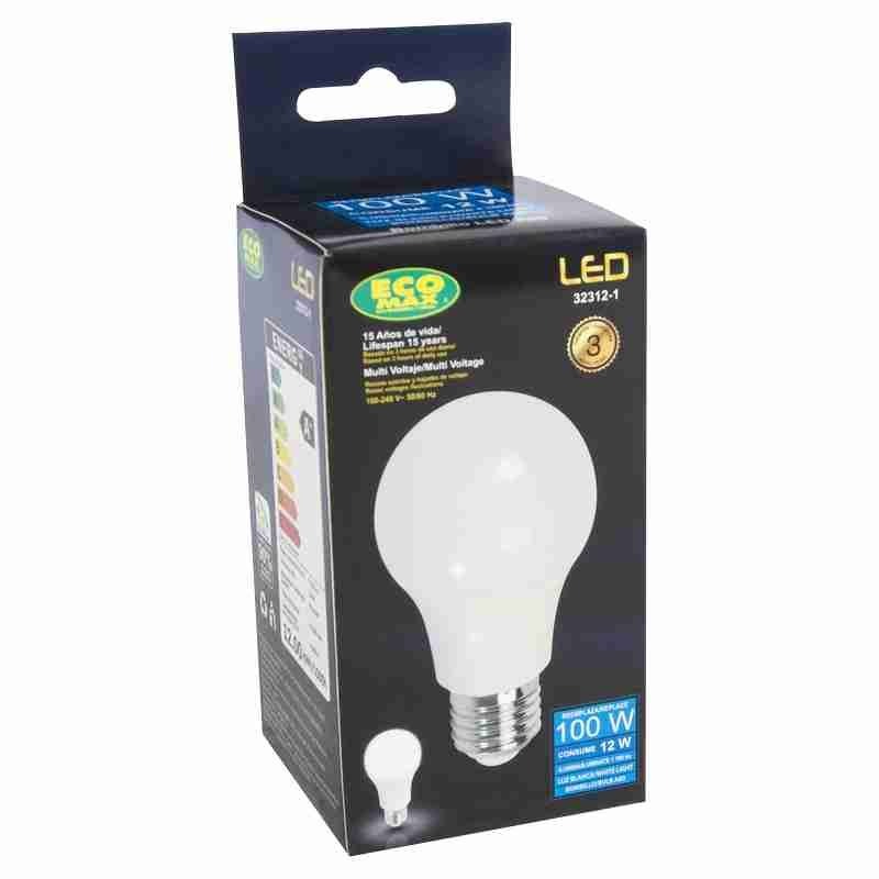 Bombillo LED 12 W E27 A60 luz blanca Ecomax