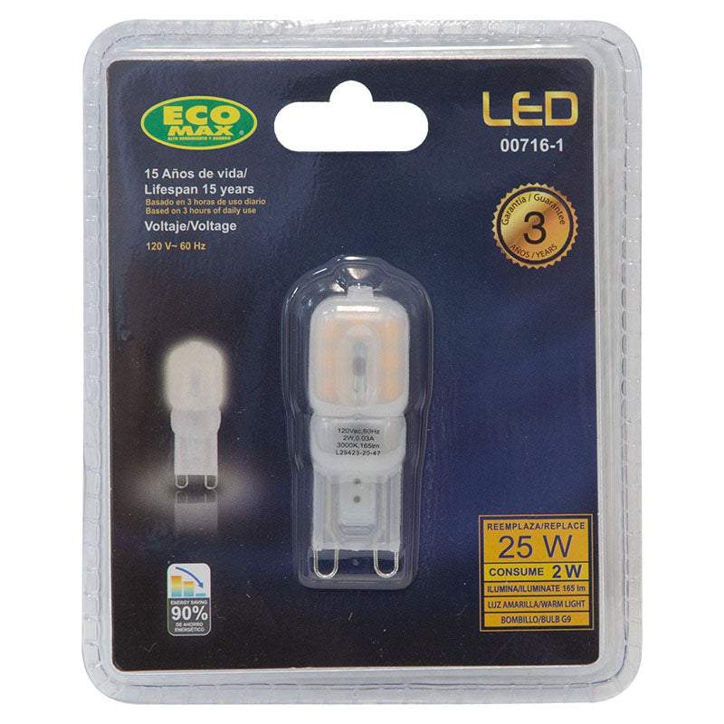 Bombillo led 2 W G9 3.000 K ECOMAX