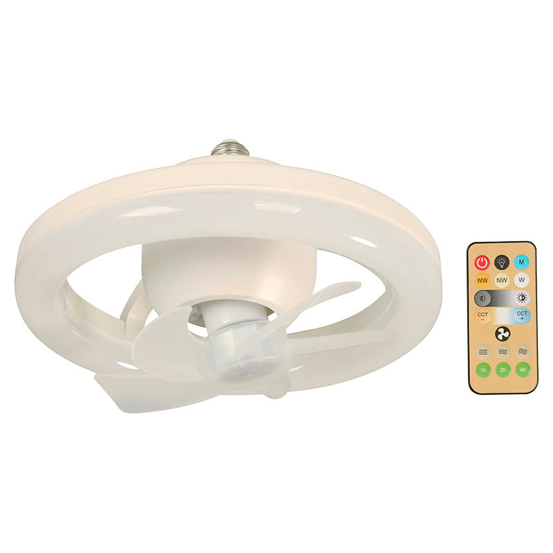 Ventilador oscilante enroscable E27 luz led ajustable 1.870 lm 22 W