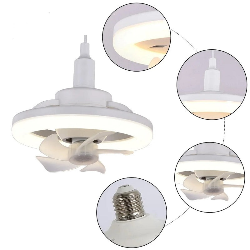Ventilador oscilante enroscable E27 luz led ajustable 1.870 lm 22 W