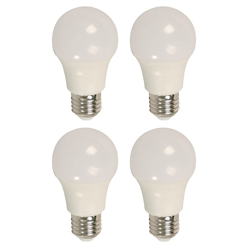 Set 4 bombillos led 7W E27 A60 3.000 K Ecomax