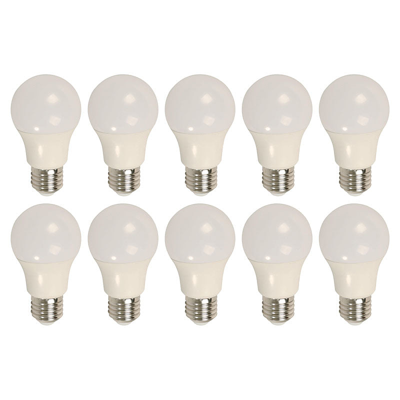 Set 10 bombillos led 7W E27 A60 6.000 K ECOMAX