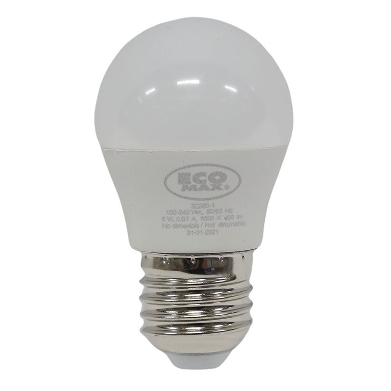 Set 3 bombillos led 5 W E27 G45 6.000 K ECOMAX