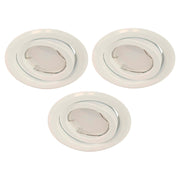 Set of 3 GU10 recessed spotlights, white, 3 W, 2.5 x 9.7 x 9.7 cm, warm light