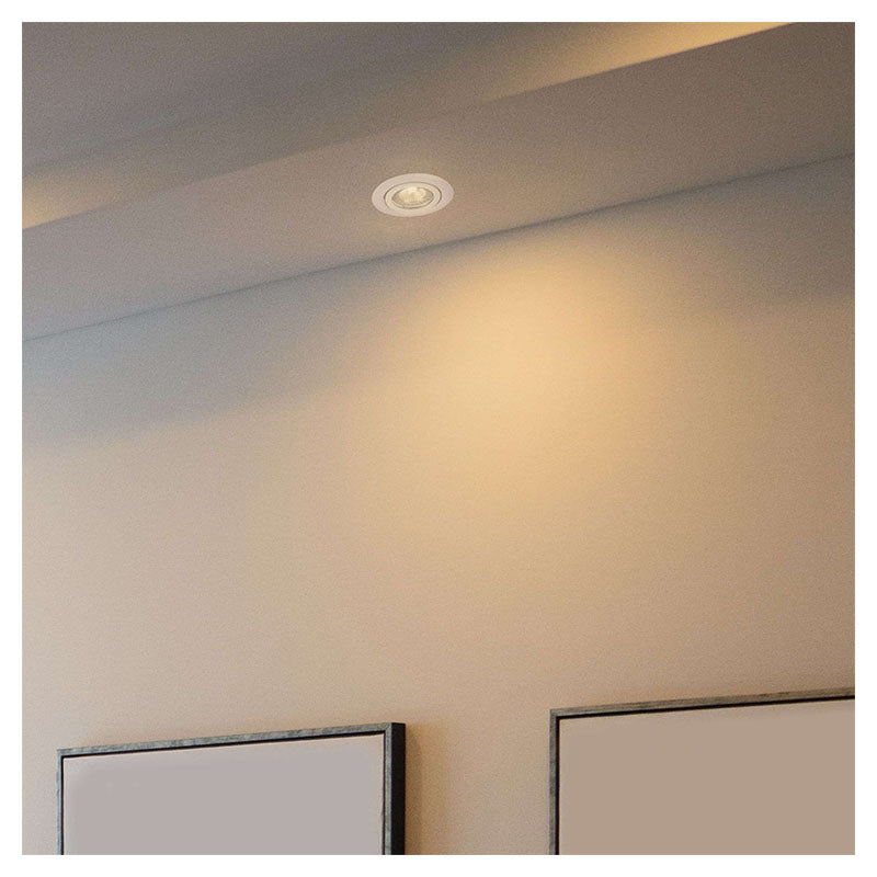 Set of 3 GU10 recessed spotlights, white, 3 W, 2.5 x 9.7 x 9.7 cm, warm light