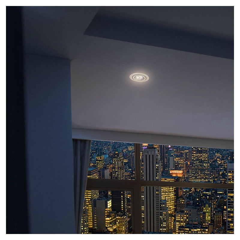 Set of 3 GU10 recessed spotlights, white, 3W, 2.5 x 9.7 x 9.7 cm, cool white light